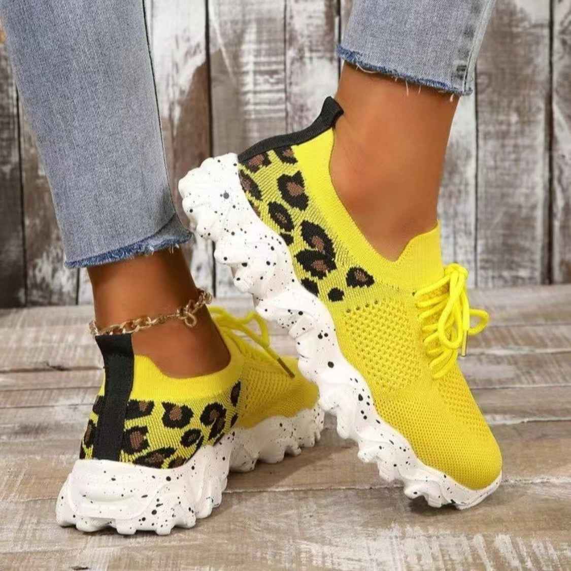 Leopard Mesh Round Toe Athletic - Damned Threads